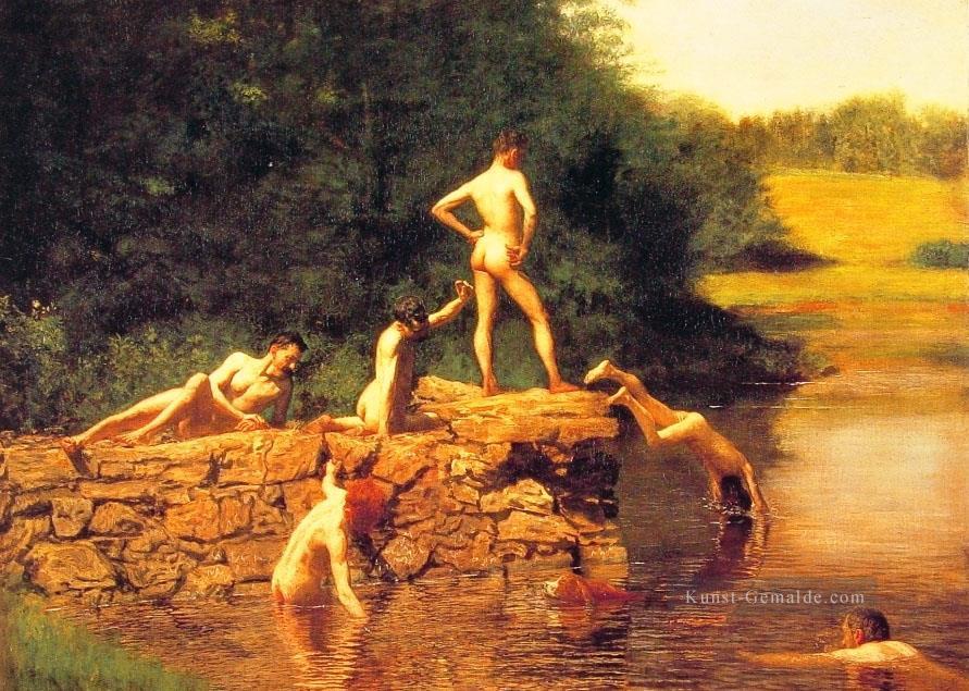 Das Schwimmen Loch Realismus Thomas Eakins Ölgemälde